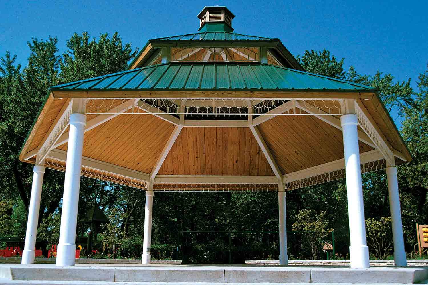 natural wood gazebo