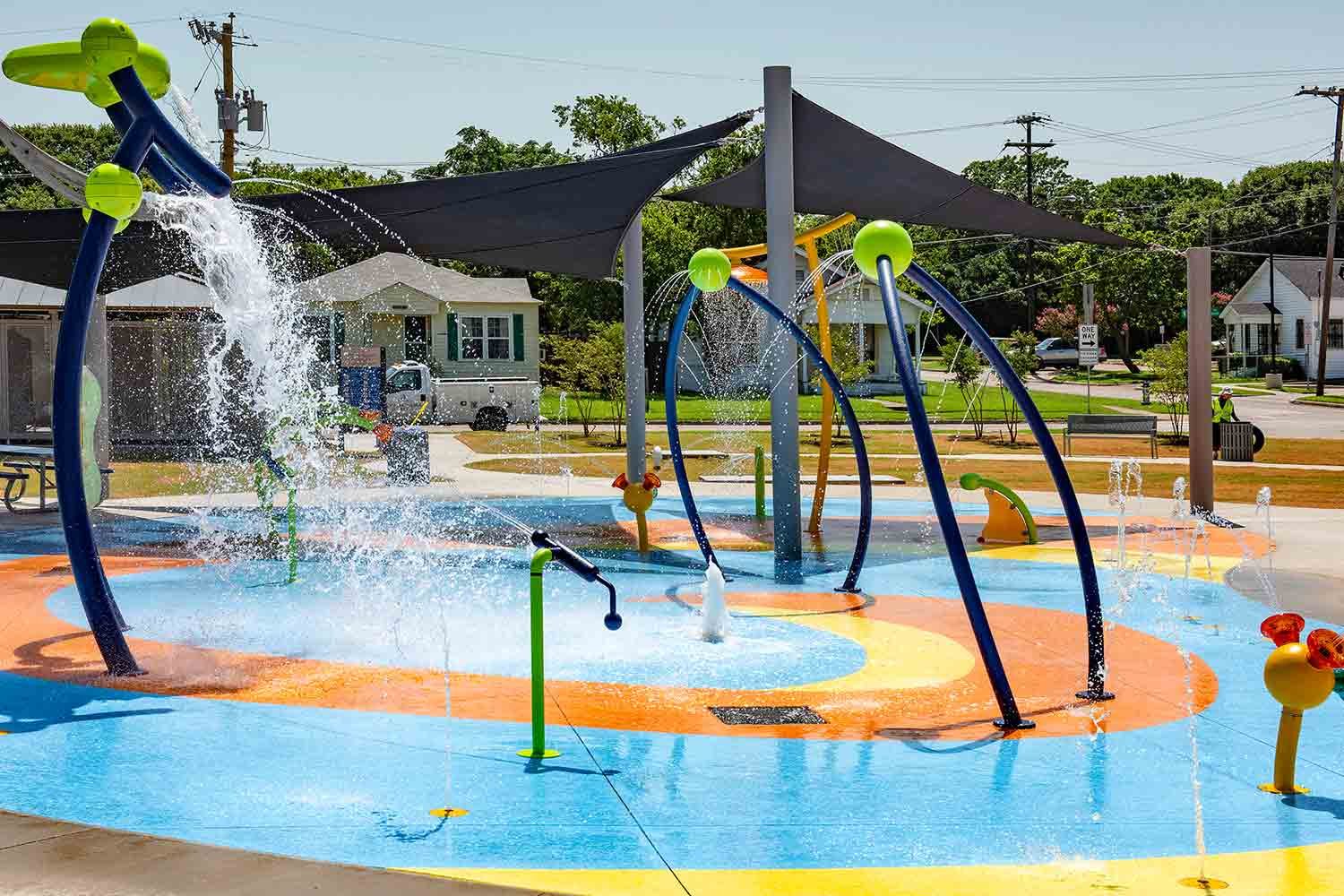 bright, colorful splash pad