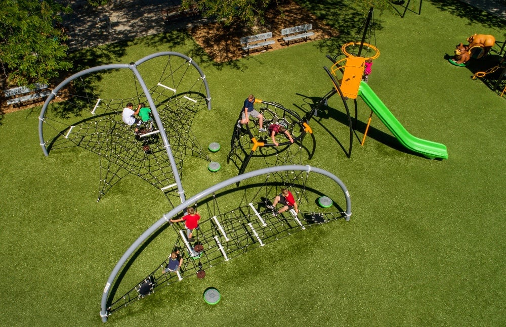 Net and rope commercial playground structure