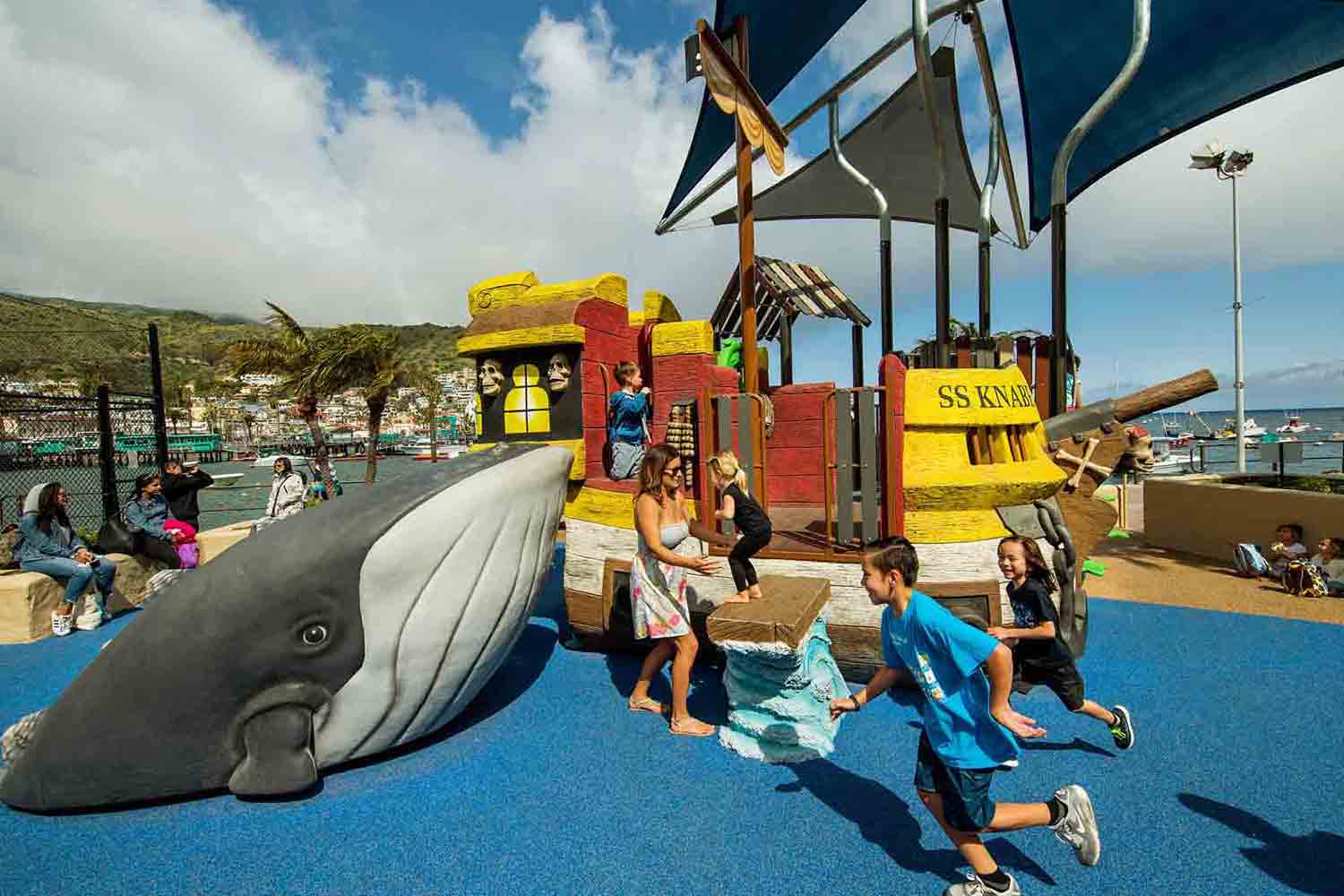 custom boat and whale play