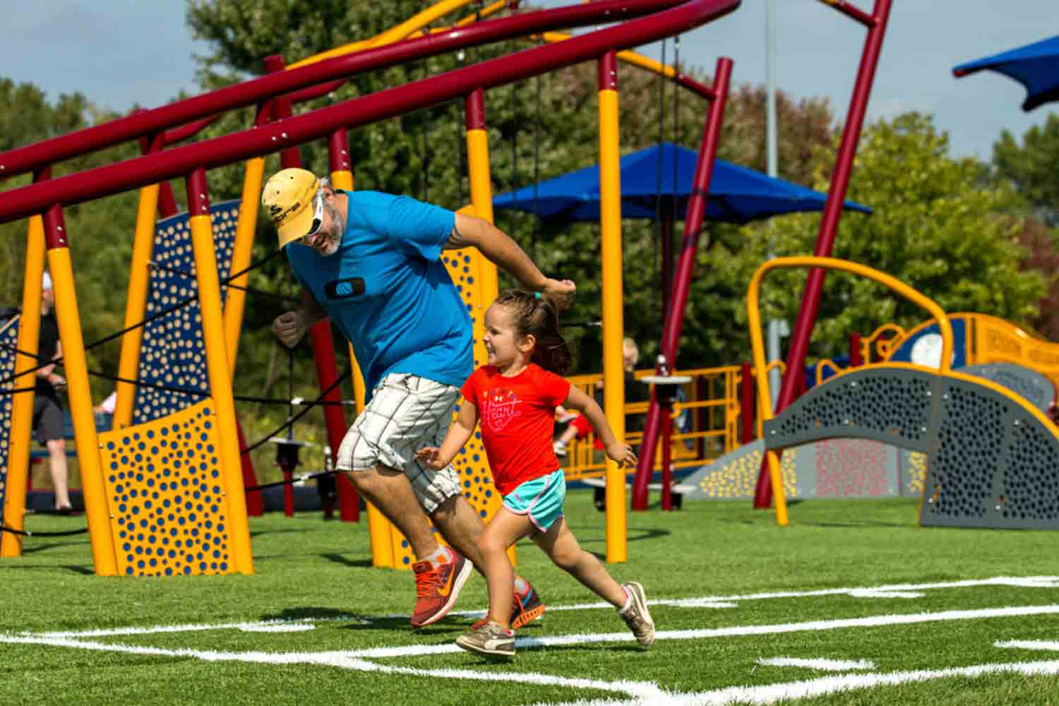 family using challenge course